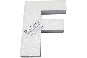 Decoporex – Lettre F en polystyrène expansé de 20 cm de hauteur et 3 cm d'épaisseur