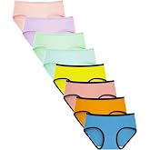 TIICHOO Girls' Cotton Underwear for Teenagers 8-16 Years Comfortable Briefs Pack of 8