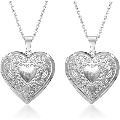 Ciondolo Medaglione A Cuore In Rame - 29x29 Mm - Per Foto O Ricordi - Montatura Interna 17x21 Mm - 3