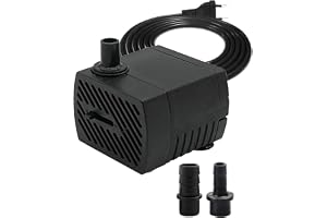 Mini Water Pump, 280 L/h 4 W, 220 V-240 V, 50/60 Hz, Adjustable Water Quantity 8/13 mm, Suction Cups, Fountain Pump, Suitable for Small Aquariums, Aquarium Pumps, Gardens