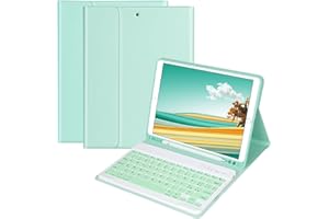 HOTLIFE Custodia Tastiera per iPad 10.2 7a Generazione 2019/8a Gen 2020/9a Gen 2021/iPad Pro 10.5/iPad Air 3, Magnetica Cover con Staccabile Bluetooth Wireless Layout Italiana Tastiera(Verde Menta)