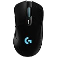 Logitech G703 Lightspeed Wireless Gaming Mouse W/Hero 25K Sensor, PowerPlay Compatible, Lightsync RGB, Lightweight 95G+10G Optional, 100-25, 600 DPI, Rubber Side Grips - Black