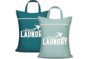 NIDOUL 2 Stück großer Reise-Wäschesack, wasserdicht, mit Griff, waschbar, schmutzige Kleidertasche für Reisen, nass, trocken, Badeanzug, Workout-Tasche für Fitnessstudio, Kleidung, Wäsche, nasse Kleidung