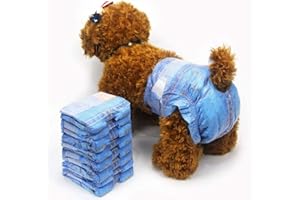 Pet Soft Pañales femeninos superabsorbentes de mezclilla para mascotas, pañales desechables estilo vaquero para cachorros, 24 piezas (M, 24 unidades)