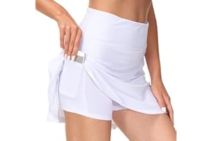 GUKOO Gonna da Asciugatura Rapida Tennis con Pantaloncini Tasca Laterale Club Basic Skirts Donna Gonna Elastica Traspirante