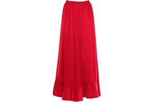 PARTILANDIA Falda Flamenco Niña Roja Volante Simple [Tallas Infantiles 2 a 12 años]【Talla 4 años】 Ensayo Baile Danza Disfraz