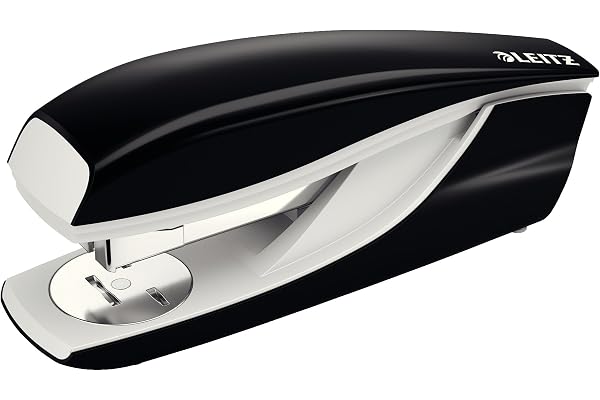 Leitz Agrafeuse de Bureau, Capacité 40 Feuilles, Noir, Boîtier Métallique Ergonomique, Agrafes Incluses, Gamme NeXXt, 55220095