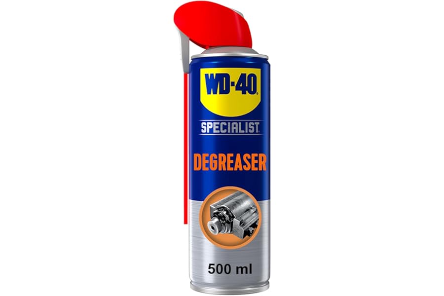WD-40 Specialist Degreaser Spray 500ml, Fast Acting Grease Remover & Surface Cleaner, including Alloy Wheel Cleaner, Engine Degreaser, No Residue Formula, Smart Straw
