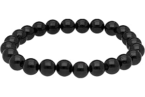 Lebensquelle Plus Schörl bransoletka z kulkami, kulki 8 mm, rozciągliwa, 19 cm, czarny turmalin, 19 centimeters, Kamień szlachetny, Turmalin
