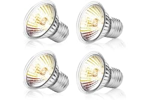 yotutun Ampoule Chauffante Terrarium, 4 Pièces 25W Ampoule UVA UVB Tortue Dimmable Lampe Terrarium Tortue Lampe Chauffante Poussin pour Lézard Dragon Barbu Serpent