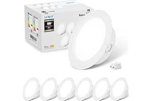 LVWIT LED Downlights for Ceiling,8W Spotlights Ceiling Lights,Ultra Slim LED Recessed Ceiling Spot Lights,6500K Cool White Spot Lights Ceiling Lights for Kitchen Living Room,Non-Dimmable,880LM,6 Pack