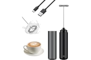 ‎PAWFLY Pawfly Wiederaufladbarer Milchaufschäumer, elektrischer Handschaumbereiter aus Edelstahlquirl, tragbarer Kaffeeschäumer, Akku-Milchaufschäumer Stab Mixer für Cappuccino Latte Matcha Heiße Schokolade