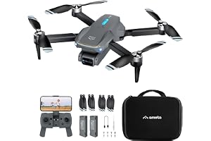 Ameta S20 Lite Drönare med Kamera 4K UHD för Barn och Vuxna | Borstlös Motor, FPV, Hopfällbar, 36 Minuters Flygtid, Coola Leksaker Presenter, för Män Pojkar