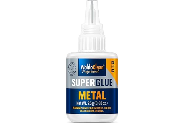WoldoClean Colle pour Métal 25g - Adhésif Spécial Extra Fort pour Aluminium, Acier Inox, Fer & Chrome, Imperméable, Résistante Chaleur & Chocs, Qualité Industrielle