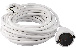 Meister 7432910 Przedłużacz ze Stykiem Ochronnym, Biały 10 m