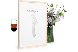 CLASSIC BY CASA CHIC Classic de Casa Chic - marco de fotos de madera real A2 - madera natural - con passepartout DIN A3 - panel de plexiglás - ancho del marco 2 cm