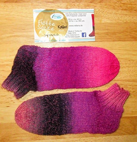 Handknitted/Self-Knitted/Sneaker/Wool / 4-ply/Fädig/Ladies/Men/Kids/Socks/Socks/Stockings/Fleece Sock/Hummingbird/Gr. 3.5-4.5/5-6/6.5-7.5/8-9/9.5