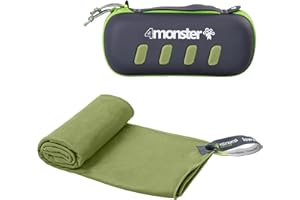 4Monster Asciugamani in microfibra ultraleggeri ad asciugatura rapida per fitness, sport, sauna, yoga e viaggi (S?40*80cm?, Verde Militare)