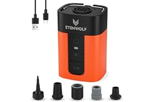 ETENWOLF AIR 5 PRO MAX Air Pump for Inflatables, Portable Electric Air Pump with 10400 mAh Battery, 4X Quick Inflator & Deflator, 720 L/min Pump for Pool Floats, Vacuum Storage Bags