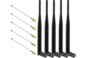 Pixelure 868MHz LoRa Antenne 5dBi/50 Ω/VSWR von<1,5/195mm SMA Stecker + IPEX auf SMA Buchse Kabel für Meshtastic LoRa, ESP32 OLED LoRa Board/LoRa 32 V3/HTCC-AB02S/LoRa32u4 II(5 Stück)