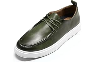 YFFUSHI Schuhe Herren Segelschuhe Moc Toe Schnürhalbschuhe Freizeit Lace Up Bootschuhe Leder Loafer Slip On Mokassins