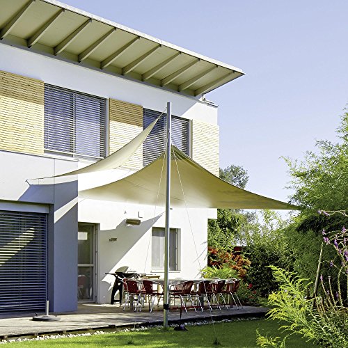 Sonnensegel Sonnenschutz Garten | UV-Schutz wetterbeständig HDPE atmungsaktiv | CelinaSun 0010506 | Quadrat 5,6 x 5,6 m sand-beige - 4