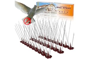 BonPrime Pic Anti Pigeon Balcon sans Cruauté - Anti Pigeons pour Balcon de 10pcs (3 Mètres) - Anti-Pigeon avec Double Pics Anti-NID - Pic Anti Oiseaux Extérieur - Pique Anti Pigeon