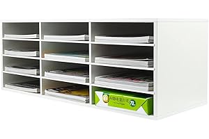 ‎PAG PAG 12 Fächer Verstellbarer Dokumentenablage aus Holz,Holz-Literatur-Stehsammler,Aktensortierer Briefablage A4 Zeitschriftenständer,für Büro/Zuhause/Schule,Weiß