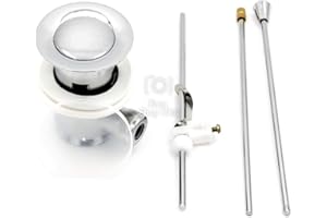 LE CHIC ARREDAMENTI Piletta cromata a salterello per lavabo bidet completa di aste, piletta di ricambio per rubinetto, colore cromato