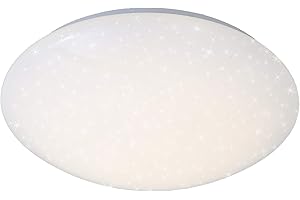 BRILONER - LED Deckenlampe mit Sternenhimmel, neutralweiße Lichtfarbe, 12 Watt, 1300 Lumen, Lampe, LED Deckenleuchte, Wohnzimmerlampe, Schlafzimmerlampe, Kinderzimmerlampe, 28x6,5 cm, Weiß