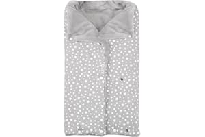 JYOKO Kids Saco Capazo para Bebé de Polar Teddy Extra Suave – Antialérgico, Protección Óptima contra el Viento y Frío – Ideal para Piel Sensible, Recién Nacidos y Bebés (White Star, Polar)