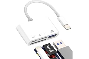 HOYULLI Lettore Schede SD Lightning(4in1)per IPhone 14 Pro USB OTG 3.0 Cavo Adattatore Micro SD Card Reader Per Apple Fotografica Esterna Camera Scheda Memoria Chiavetta Macchina Telefono Trasferire Per iPad