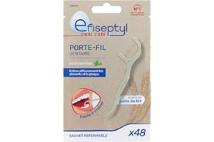 Efiseptyl – Portalámparas dentales – Con pajita de trigo – Sabor menta – Fácil de insertar – Bolsa de cierre – 48