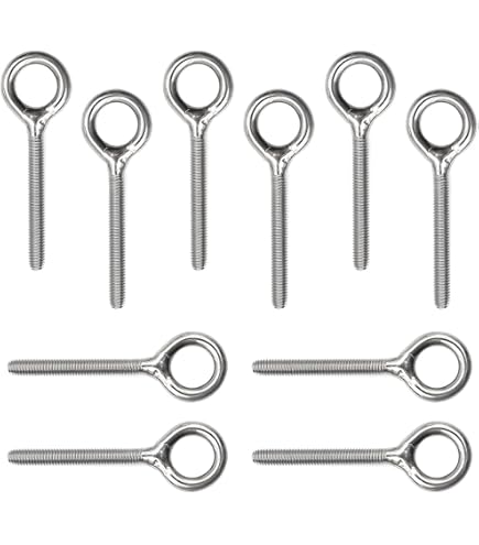 Lot De 2 Anneaux Avec Tige Filetée Inox 316 (A4) - Longueur 120mm, Piton 10mm - Neuf