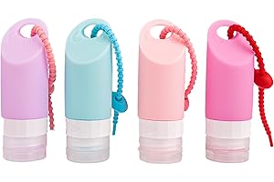 ‎KOBOKO 4 Stücke Shampoo Flaschen zum Befüllen Reiseflaschen Inklusive Kabelbinder Silikon Reiseflaschen 58ml, Reiseflaschen Set, Auslaufsichere Reiseflaschen, zum Befüllen für Shampoo Creme Spülung, Bpa-Frei