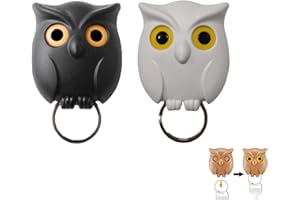 Ellxen 2 Stück Schlüsselhalter für Wand,Eulenschlüsselhalter,Schlüsselanhänger Aufhängen Wand,Schlüssel Es öffnet Augen,für Aufhängen von Schlüsseln Zu Hause,im Büro（Schwarz+Weiß）