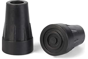 Pair of Trekrite Reinforced Heavy Duty Rubber Tip Ends Ferrules for Outdoor Hiking Sticks/Walking Poles - 12mm Top Opening, 27mm Base