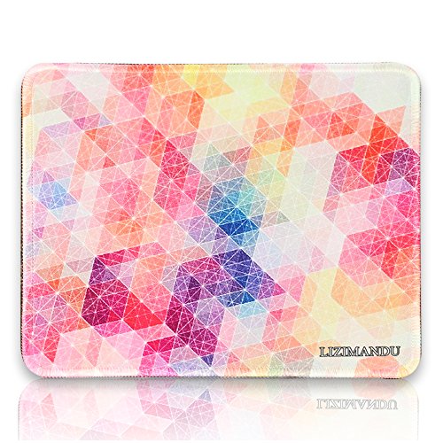Gaming Mauspad(260 x 210 x 4 mm) ,Lizimandu Silent Designer Mousemat /Standard Size Anti-Rutsch-Gummi-Basis Mauspad(Geometrische Farbe/Geometric Color)