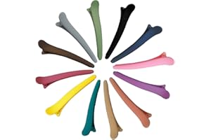 iZhuoKe Clip Capelli(12 Pezzi),Clip per Capelli a Becco d'Anatra,Capelli di Plastica Clip,Salon Clips,per Donne Styling da Parrucchieri Articoli da Salone Casa(12 Colori)