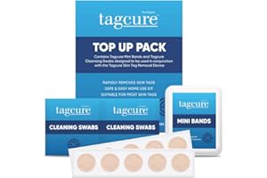 Tagcure Skin Tag Removal TOP UP PACK for Easy Skin Tag Removal - includes 20 x Tag Bands, 20x Cleaning Swabs & 20x Plasters DEVICE NOT INCLUDED This is a Top Up Pack (0.5cm or Larger)
