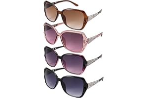Firtink 4 Pcs Women Large Sunglasses,UV 400 Glasses Oversized Polarized Sunglasses Classic Trend Ladies Sunglasses Sparkling Large Frame Sunglasses for Women