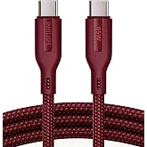 PHILIPS 65W Type C to Type C Fast Charging Cable, 2M Nylon Braided | 480Mbps High Speed Data Sync USB C to USB C Cable for Ph