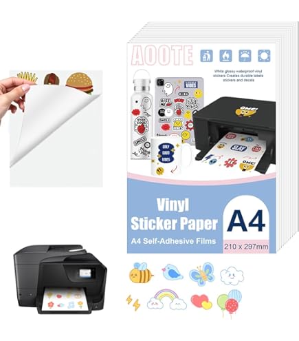 Feuilles Adhésives Transparentes A4 Pour Imprimante Laser | 10 Feuilles | Adhésif Permanent | Épaisseur 0,08 Mm