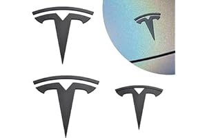 NIZIRIOO Modell Y Auto Etikett Set: 3 Stücke Emblem Logo, Mattschwarzes Emblem Auto Zubehör für Vorne/Hinten/Lenkrad Zubehör