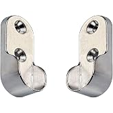 Badem10 Askı Flanşı Oval Dolap Elbise Askı Aparatı Krom 30 mm (2 ADET)