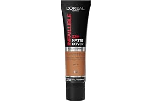 L'Oréal Paris make-up, vattentät och långvarig, matt, flytande foundation med hög täckförmåga, formel med 4% niacinamider, os