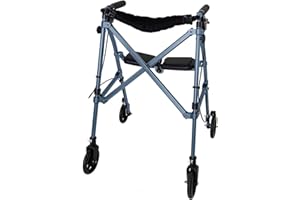 ABLE LIFE COMFORTABLY INDEPENDENT Able Life Space Saver Rollator, Lightweight Folding 4 Wheel Rollator with Seat and Lockable Brakes for Seniors, Cobalt Blue (Eligible for VAT Relief in The UK)