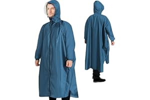 ANYOO Chubasquero Mujer Hombre Impermeable Poncho de Lluvia Portátil Ligera con Mangas Largas para Senderismo Al aire libre Ciclismo, Talla única