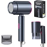 AIUNAOM Foldable Travel Hair Dryer, 2000W Professional Quick Dry Hair Dryer with Hot and Cold Air Button, Foldable Dryer, Ide