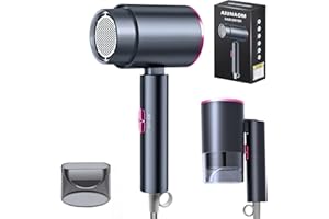 AIUNAOM Składana suszarka do włosów podróżna 2400W, profesjonalna szybkoschnąca suszarka z przyciskami gorącego/zimnego powietrza, składana suszarka do domu i salonu